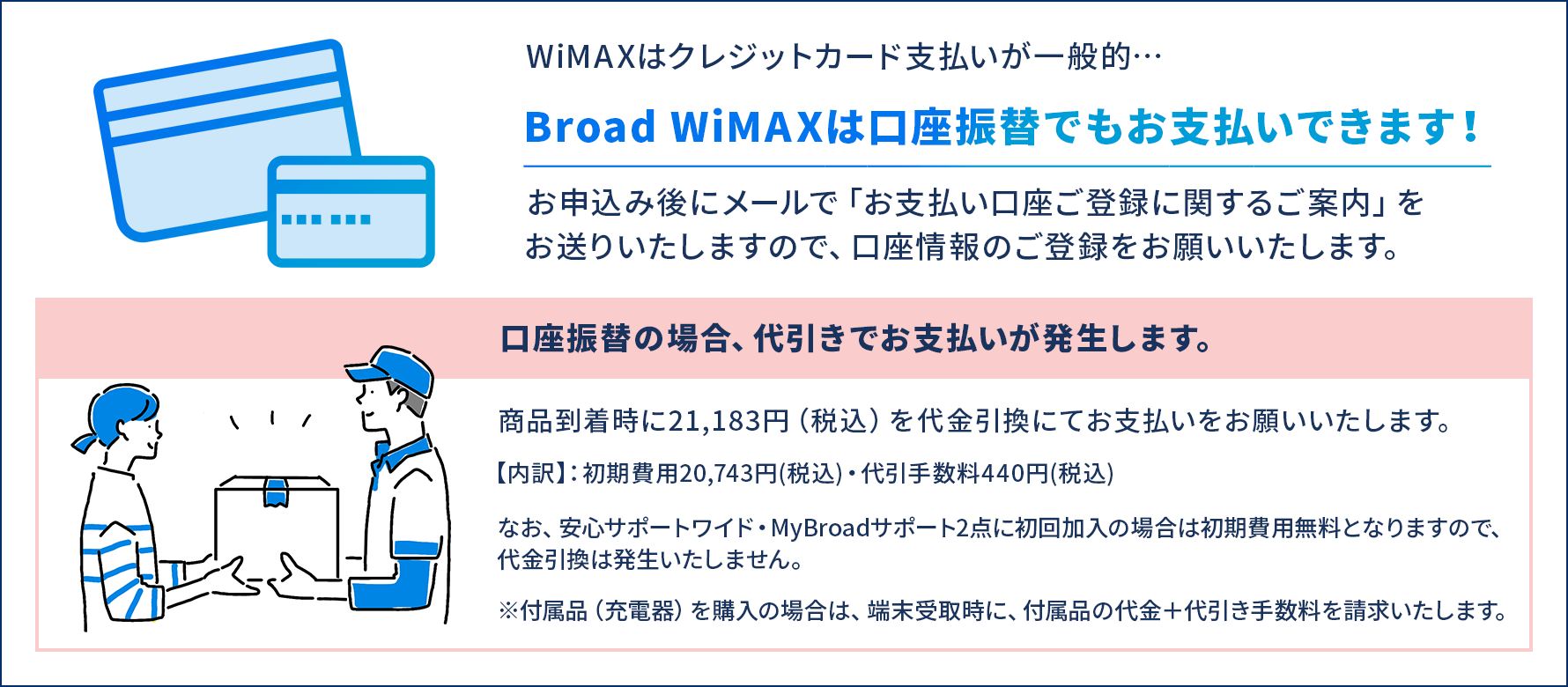 Broad WiMAXは口座振替でもお支払いできます！
